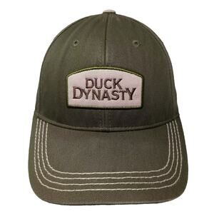 A&E Duck Dynasty Green Baseball Cap Hat OS Strapback Patch Contrast Stitching